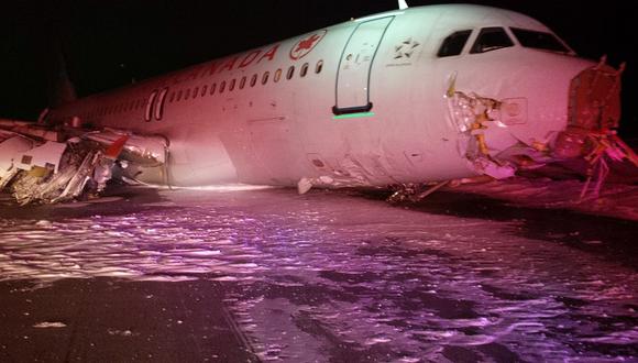 Avión de Air Canada se sale de la pista al aterrizar y deja 23 heridos leves