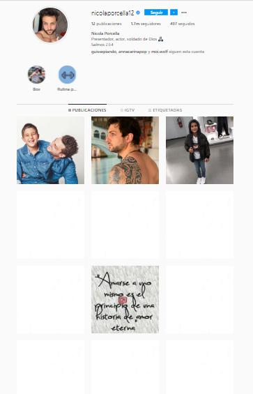 Nicola Porcella eliminó todas las fotos de su Instagram y dejó un reflexivo mensaje