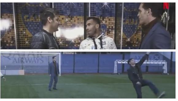 ​La Casa de Papel: 'Berlín' y 'Palermo' jugaron fútbol con Carlos Tévez en La Bombonera (VIDEO)
