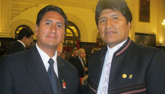 Vladimir Cerrón y Evo Morales. Foto: Twitter @vladimir_cerron