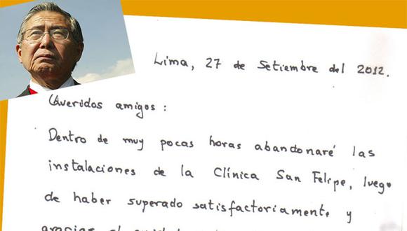 Alberto Fujimori agradece a opositores que hablan de indulto