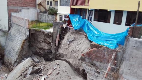 Muro de contención colapsó en quebrada San Lázaro en Arequipa| Foto: Nelly Hancco