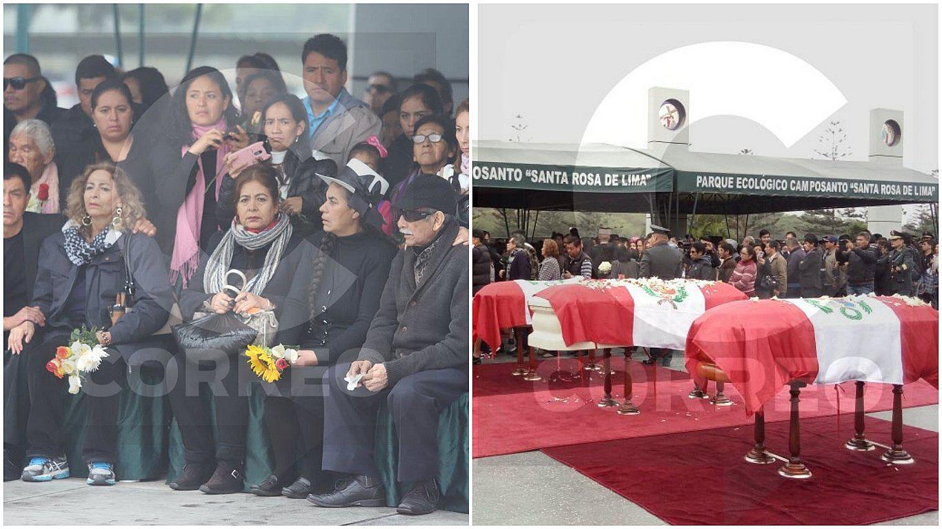 Así fue el sentido entierro de los policías asesinados en atentado en el VRAEM (FOTOS)