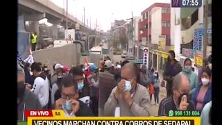 Vecinos de San Juan de Lurigancho marchan por fisuras en tuberías y cobros en el último recibo de agua