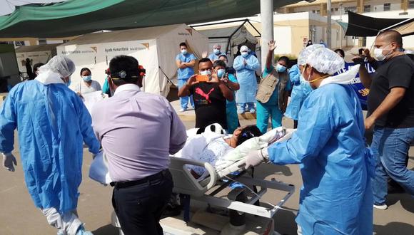 Enfermera supera al COVID-19 y sale de la Unidad de Cuidados Intensivos en Chincha.