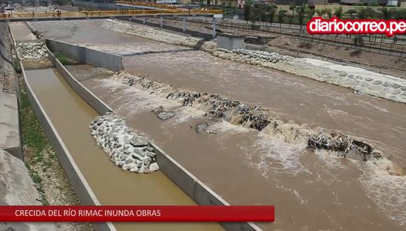 Incremento del caudal de río Rímac afecta obra (Video)