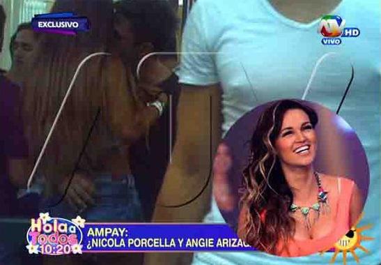 ​Ampayan a Angie Arizaga junto a su ex Nicola Porcella (VIDEO)