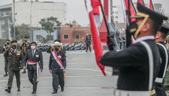 Pedro Castillo participó en el Día de las Fuerzas Armadas. (foto: Presidencia)