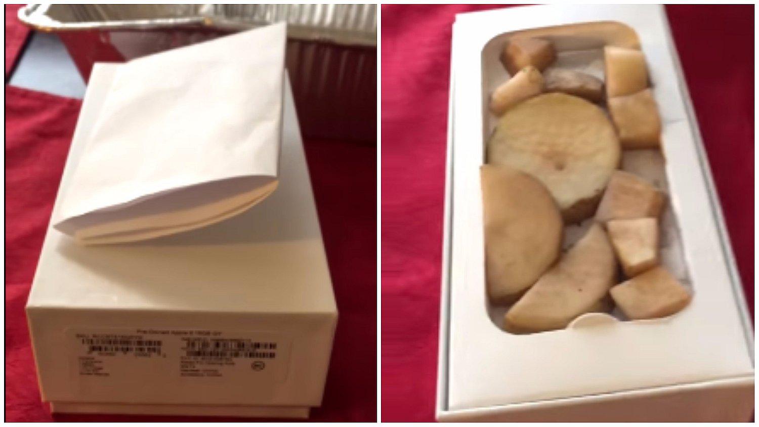 Black Friday: Compró un iPhone y la estafaron con una caja llena de papas (VIDEO)