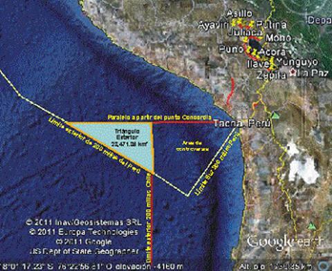 La absurda pretensión chilena:  "El triángulo exterior"