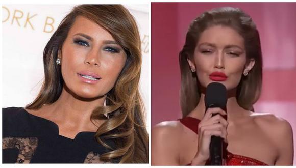 Melania Trump: modelo Gigi Hadid es acusada de racista por imitar a esposa de Trump (VIDEO)