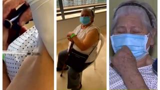 Abuelita lloró tras descubrir que recibió vacuna vacía y el hecho genera polémica en Colombia (VIDEO)