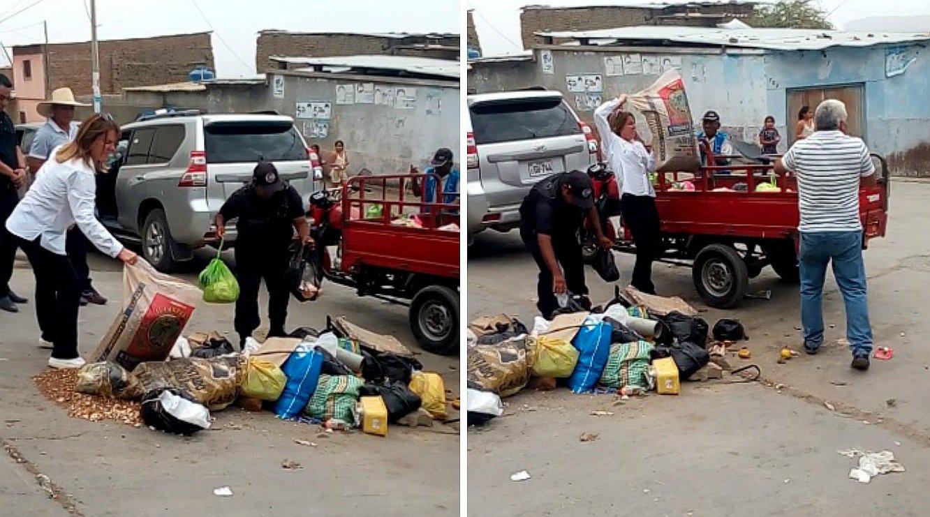 Chepén: Ministra Cayetana Aljovín tuvo que recoger montículos de basura (VIDEO)