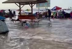 Paracas: bañistas entran en pánico ante salida del mar en playa El Chaco (VIDEO)