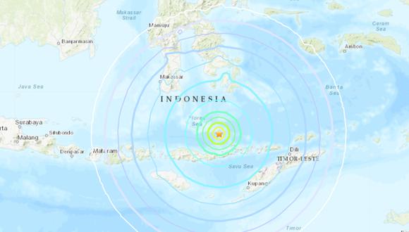 La zona este de Indonesia se vio afectada por un fuerte terremoto de magnitud 7,6. (Foto: Servicio Geológico de Estados Unidos)