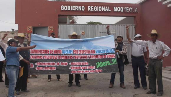 Damnificados de volcán Ubinas protestan por falta de presupuesto