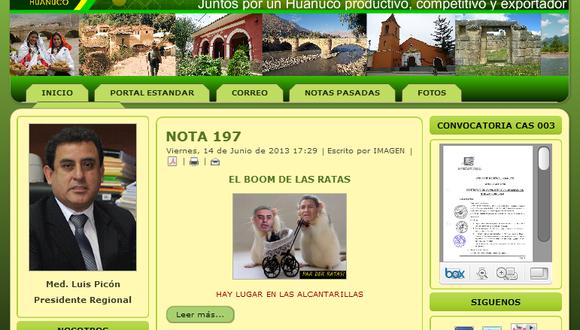 Anonymous hackeó portal de Región Huánuco