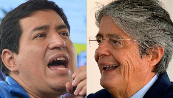 Andrés Arauz y Guillermo Lasso disputarán la presidencia de Ecuador en un balotaje el 11 de abril. (Foto: Rodrigo BUENDIA / AFP)