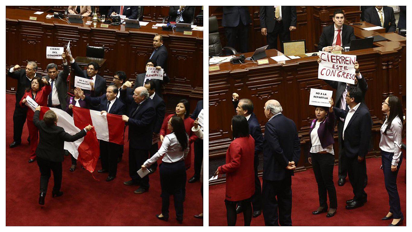 ​Luz Salgado mostró bandera peruana durante protestas en el Congreso (VIDEO)
