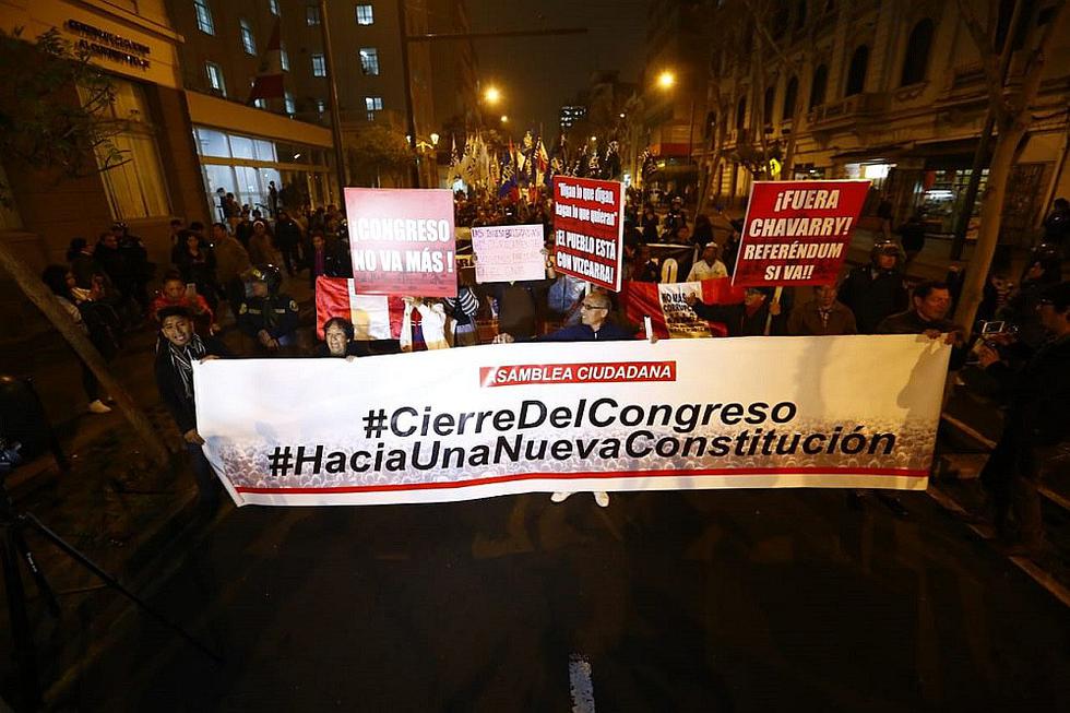 Marchan a favor de cuestión de confianza presentada por presidente Martín Vizcarra (FOTOS)