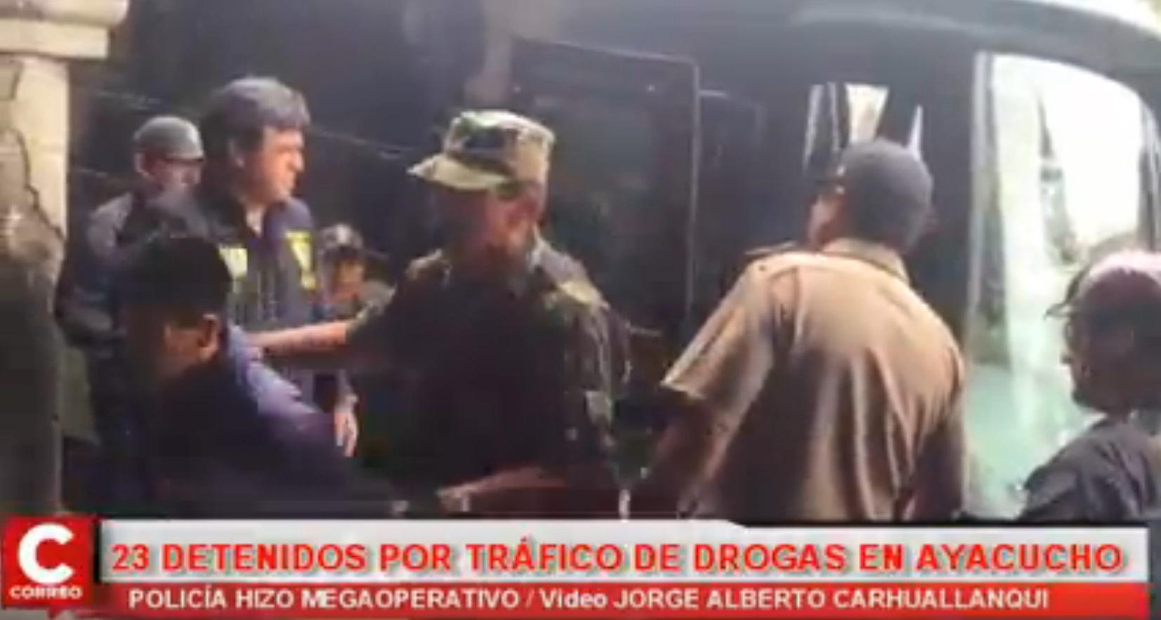 ​23 integrantes de banda de "narcos" serán recluidos en penal de Ayacucho (VIDEO)