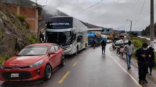 Paro de transportistas de carga: se reporta bloqueo a la altura del distrito de San Jerónimo de Tunán