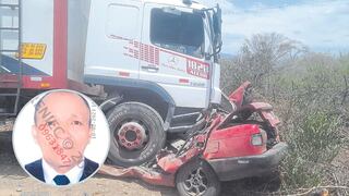 Lambayeque: Anciano fallece tras el impacto de su auto con tráiler