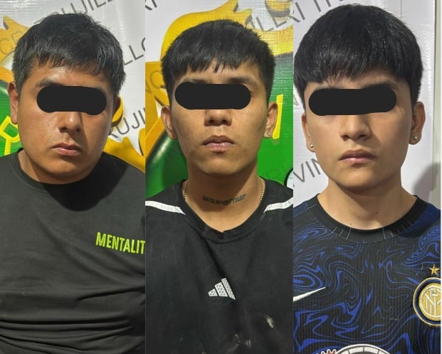 La Policía les incautó balas y cartuchos de dinamita.