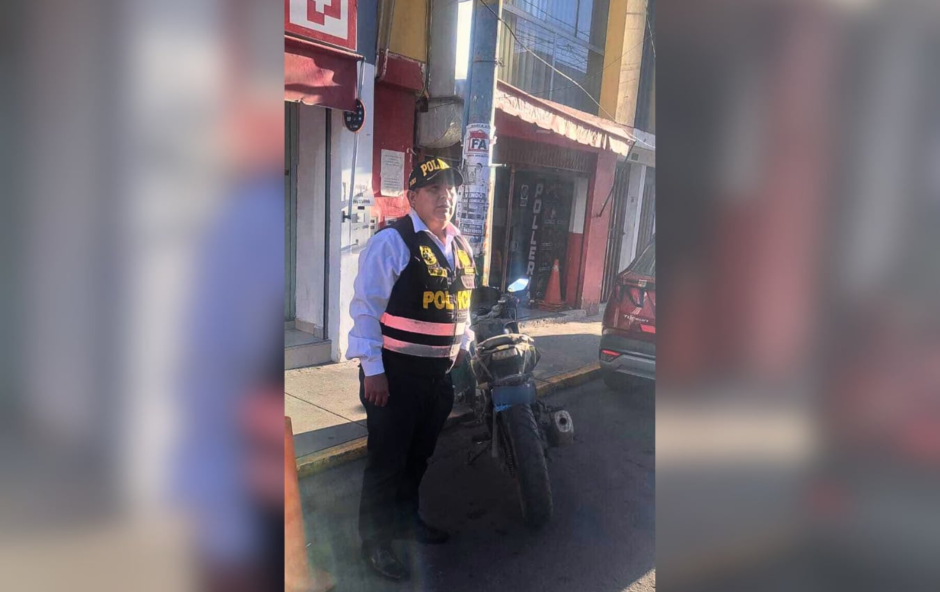 Policía recupera moto que había sido reportada como hurtada en Arequipa. Foto: PNP.