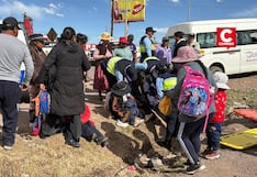 Puno: Escolares resultan heridos tras el despiste de una combi de servicio urbano