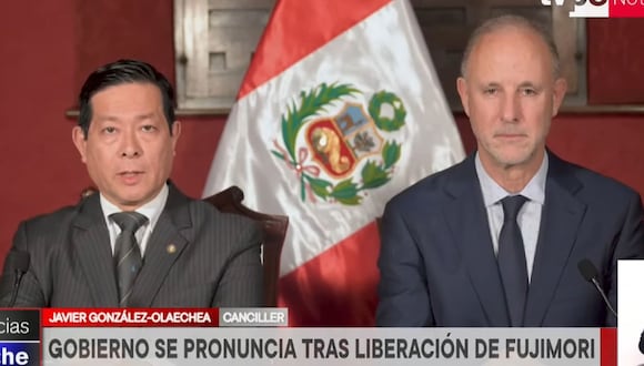 El ministro de Justicia y el canciller se pronunciaron sobre la liberación del expresidente Alberto Fujimori.