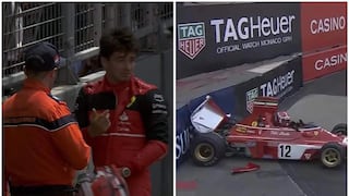 Leclerc chocó la Ferrari de Niki Lauda tras perder el control en una curva (VIDEO)