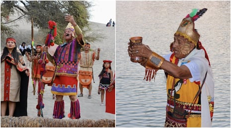 Ica: realizan ofrenda espiritual a la Pachamama en la laguna de Huacachina
