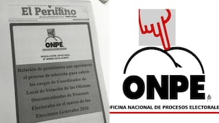 Elecciones 2016: Peculiar diseño de logo de la ONPE en diario El Peruano genera críticas en redes sociales