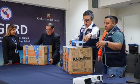 Refuerzan la salud pública ante la tormenta de arena que se viene presentando en la región Ica