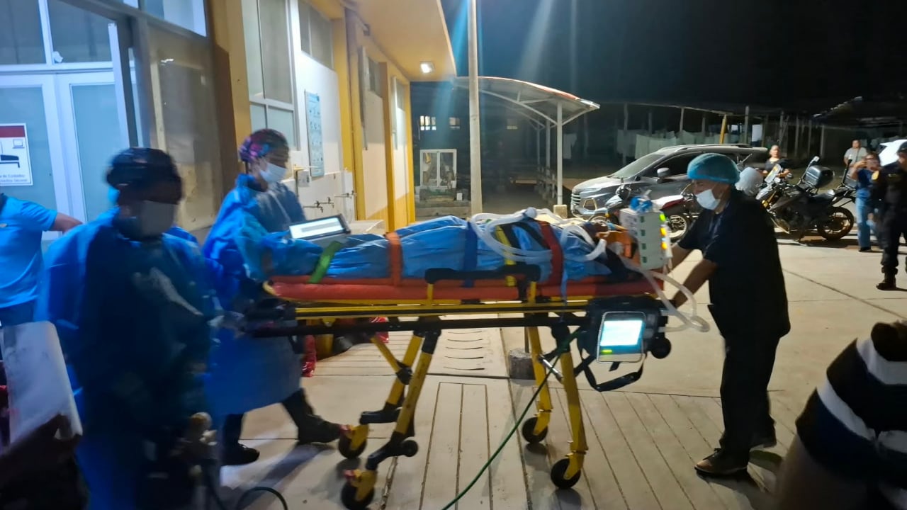 Policía herido en enfrentamiento en Madre de Dios fue trasladado al Hospital Central de la PNP