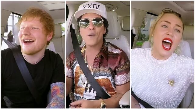 Bruno Mars, Ed Sheeran, Katy Perry y más en el 'Carpool Karaoke' navideño (VIDEO)