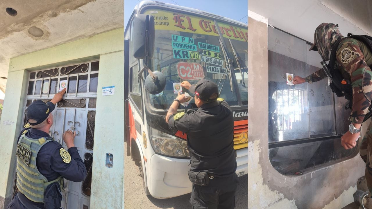 Los agentes del orden los reemplazaron por el escudo de la Policía Nacional en viviendas de Alto Trujillo y El Porvenir.