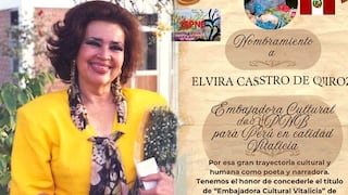 Poetisa piurana Elvira Castro de Quiroz es embajadora cultural del Perú