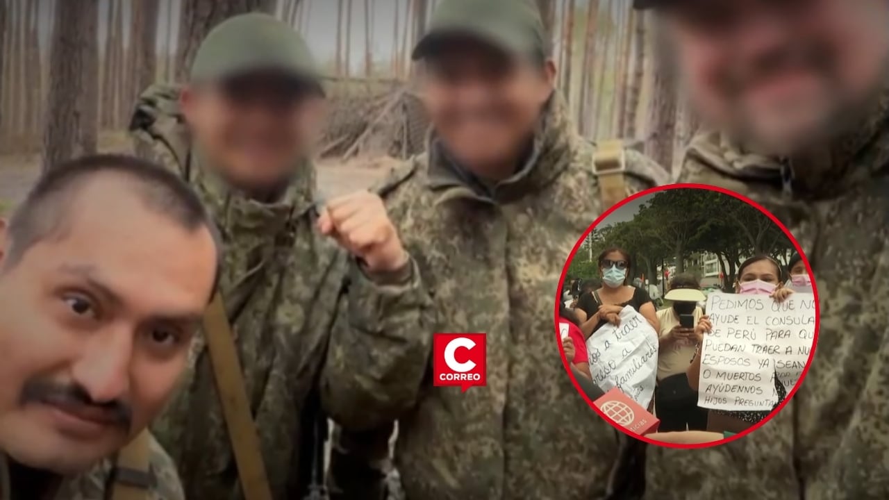 Peruanos fueron captados con falsas ofertas de empleo para ser enviados al frente de guerra en Ucrania. Composición: Diario Correo.
