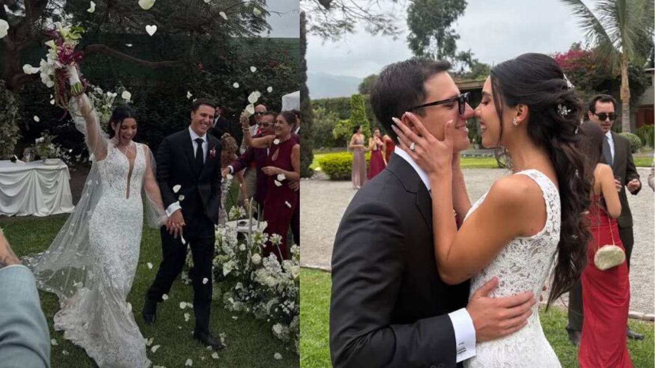 La influencer peruana estuvo acompañada por su padre durante su ingreso a la ceremonia, mientras su esposo llegó junto a su madre. (Redes sociales)