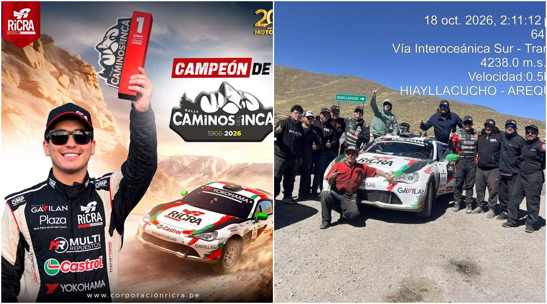 Pisco: Santiago Aguayo se corona campeón de Caminos del Inca 2026 en la categoría S2000