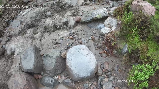 Descenso de lahar en Arequipa. Foto: IGP.