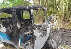 Perene: Queman vehículo menor cargado de plátano que habrían sido sustraídos por delincuentes