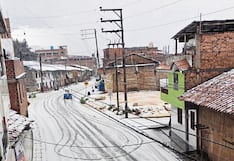 La Libertad: Fuerte granizada cubre calles de Huamachuco