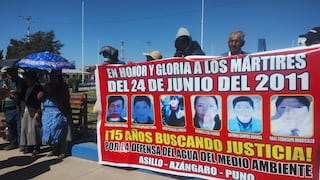Puno: Familiares de las víctimas del 24 de junio del 2011 protagonizan plantón exigiendo justicia