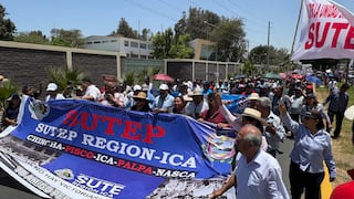 Ica: masiva movilización de maestros durante el paro nacional convocado por el SUTEP
