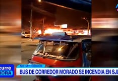 Bus del Corredor Morado se incendia en San Juan de Lurigancho y provoca desvíos