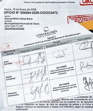 Existiría una inconsistencia en las firmas de los miembros del comité especial: Juan Corrales, Jesús Lombardi y Yasmany Arohuanca. (Foto: Difusión)
