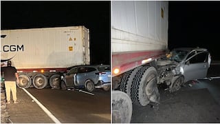 Ica: conductor de camioneta salva de morir tras empotrarse contra tráiler